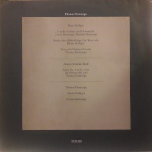 Thomas Demenga – Heinz Holliger - Johann Sebastian Bach - 1987